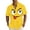 Shirt - A01 Yellow, variant on Maqroz Men's Funny Face Button Down Shirt Plus Size Short Sleeve Casual Summer Beach Hawaiian Shirt Playful Graphic Print Vacation Tops