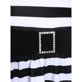 thumbnail image 6 of iiniim Striped Dress Halloween Costume V Neck Short Sleeve Kids Button Ruffled A-line Skirt White Black 10, 6 of 7