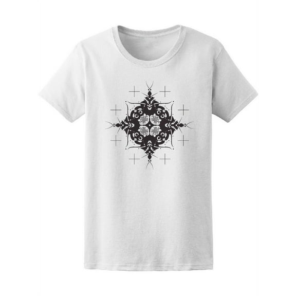 Black And White Abstract Rhombus T-Shirt Women -Image by Shutterstock, Female Small