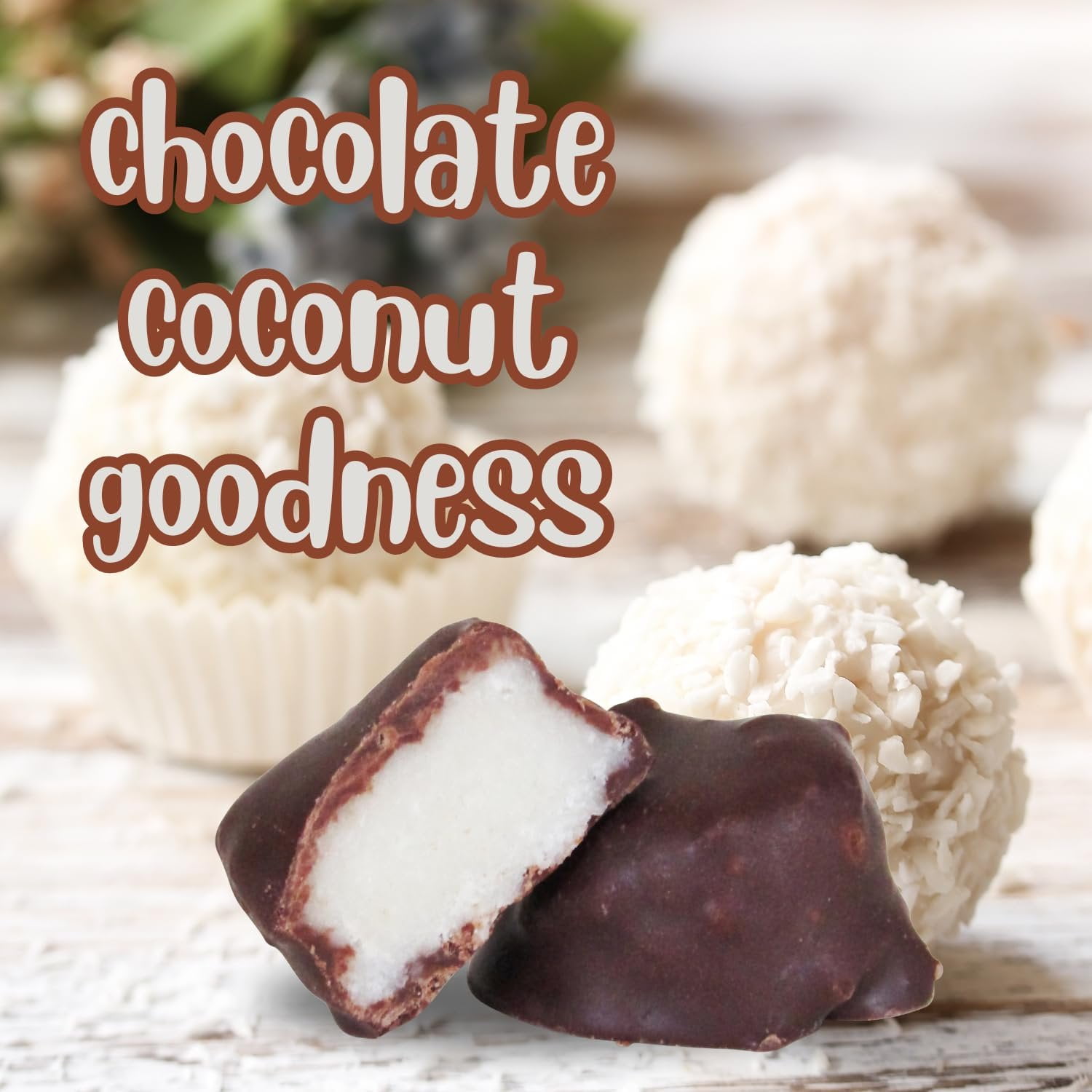 Gourmet Chocolate Coconut Cremes by It's Delish, 2 Lbs Bulk Bag  Fancy Individually Foil Wrapped Chocolates with Coconut Cream  Certified Kosher Parve, Gluten Free, Non-Dairy