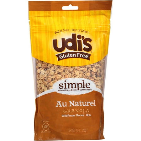 - Udi's Au Naturel Gluten Free Granola, Wildflower Honey Oats, 12 Oz