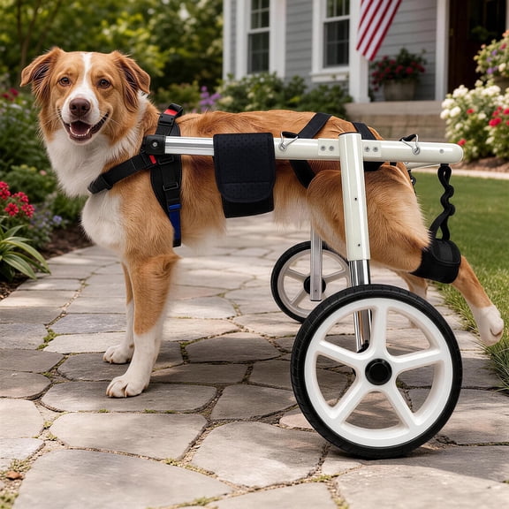 LetPetRun Adjustable Large Dog Wheelchair for Back Legs,Heavy‑Duty Hind Leg Mobility Cart for Disabled Large Dogs,40-70 lbs(M2)