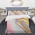 thumbnail image 2 of Designart "Marble Abstraction in Pink and Gold III" Modern Bedding Covert Set - Abstract Marble Pink Abstract Bed Set With 2 Shams, 2 of 6
