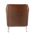 thumbnail image 4 of Leatherette Accent Chair with Track Armrest and Welt Trim Details, Brown, 4 of 5