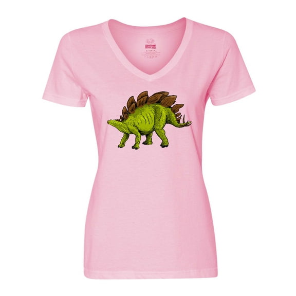 Inktastic Smiling Stegosaurus Women's V-Neck T-Shirt