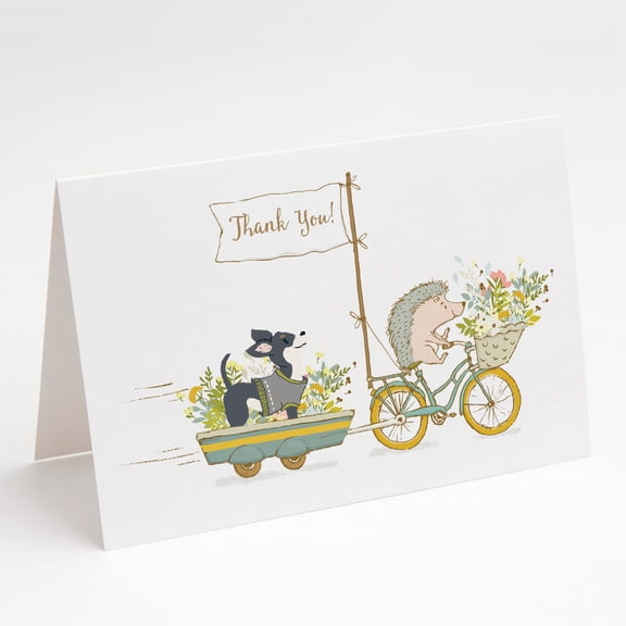 Caroline's Treasures Chihuahua Black Jacket Greeting Cards with Envelopes, 5" x 7" (8 Count)
