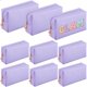 thumbnail image 1 of Set de bolsas de maquillaje Sanwuta de piel sintética impermeables, 9 unidades, color morado, 1 of 7