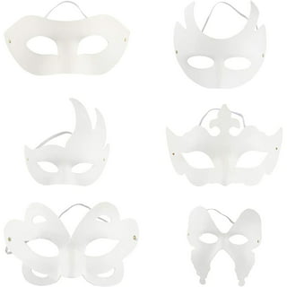  BLUE PANDA 24 Pack Blank Paper Mache Masks to Decorate