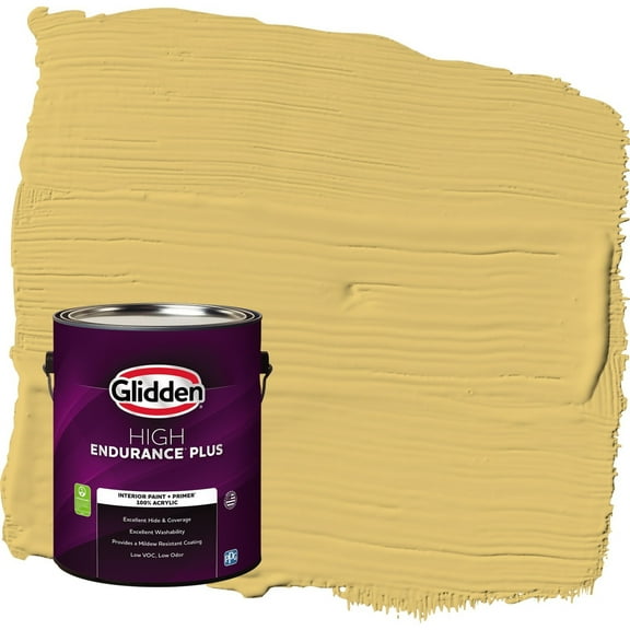Glidden HEP Tropical Siesta / Yellow Eggshell Interior Paint with Primer, 1 Gallon