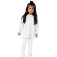 thumbnail image 2 of Cethrio Toddler Girls Outfit Sets, Crewneck 2 Piece Long Sleeve Tops and Pants Sets White Size 6-7 T, 2 of 9