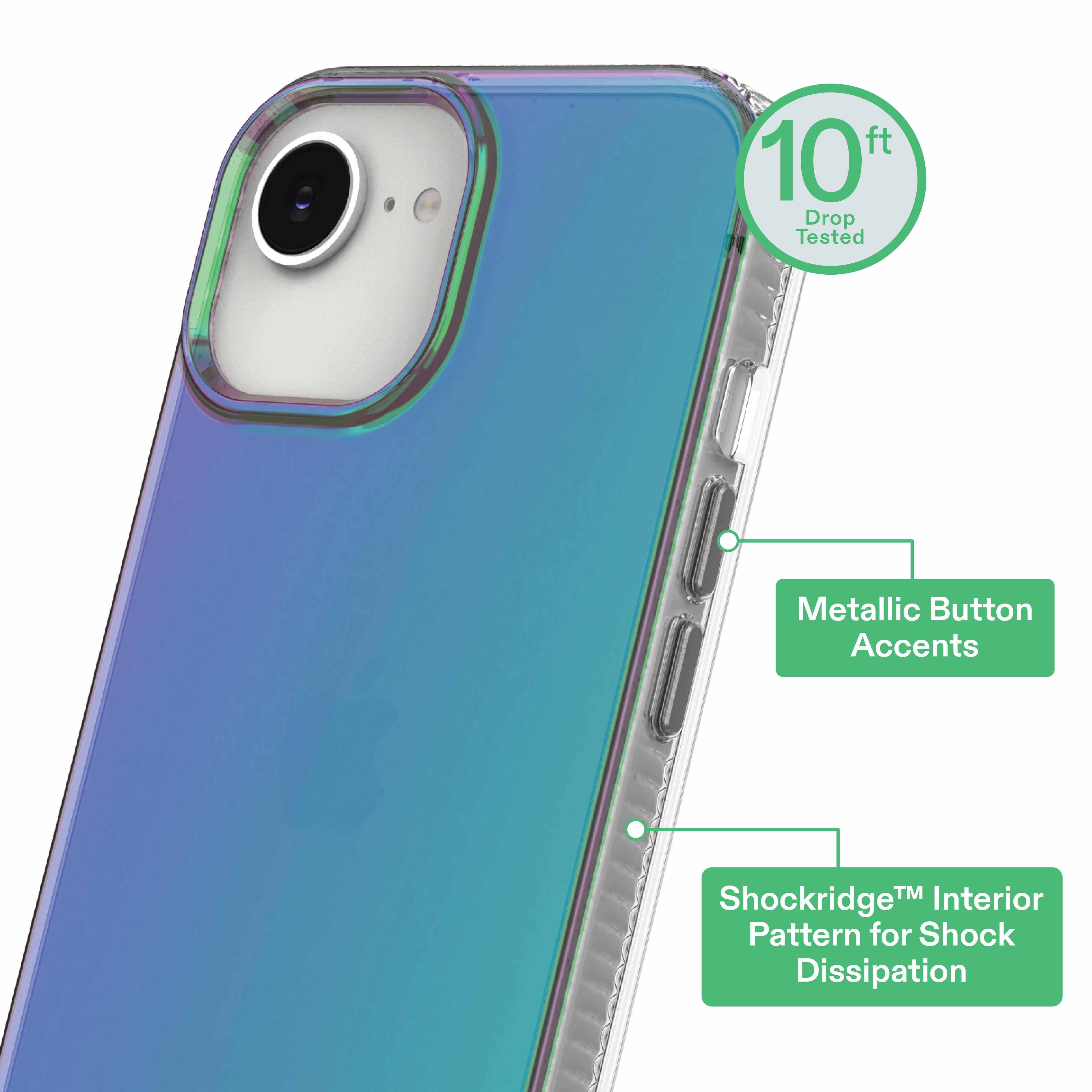 onn Opalescent Phone Case for iPhone 17e / iPhone 16e / iPhone 15 / iPhone 14 / iPhone 13