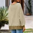thumbnail image 5 of Cozyvia Women's Fall Oversized Sweatshirt Casual Waffle Knit Long Sleeve Crewneck Split Pullover Striped Tunic Tops - Yellow M, 5 of 7