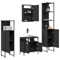 thumbnail image 2 of vidaXL 4 Piece Bathroom Furniture Set Black Engineered Wood, 2 of 5