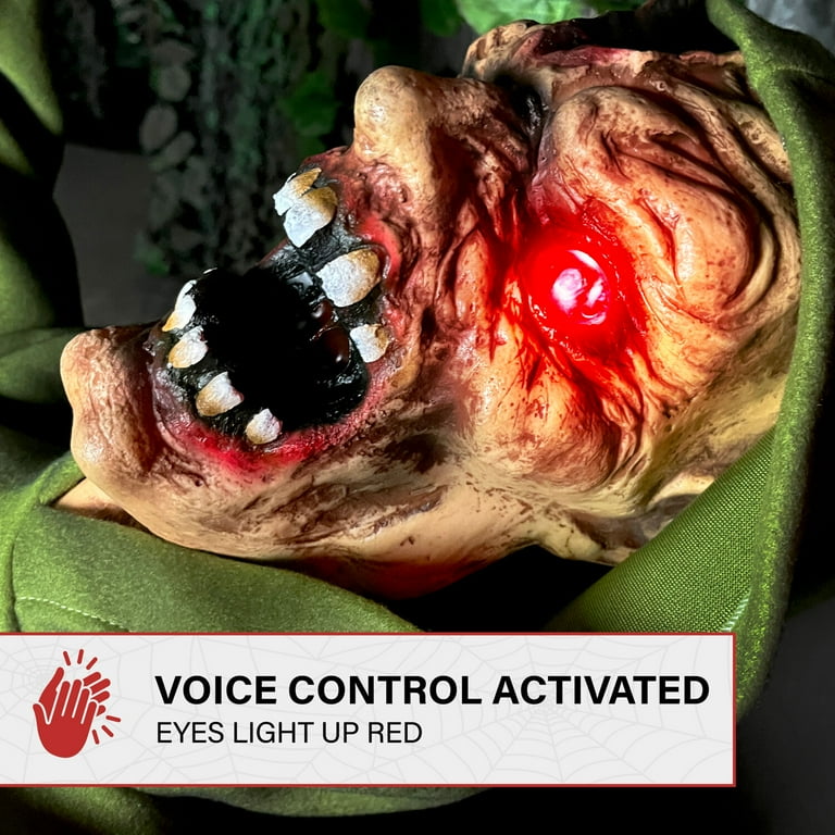 Haunted Hill Farm 4.4 ft Voice-Sensor Impaled Zombie Halloween