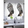 thumbnail image 5 of Sheer Curtains 45 Inch Length, Africans Semi Sheer Curtains Light Filtering Window Treatment, Modern Abstract Ethnic Women Privacy Voile Drapes for Living Room Bedroom 52x45 Inch, 5 of 7