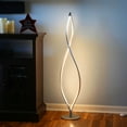 thumbnail image 3 of Brightech Twist LED Spiral Decorative Standing Floor Lamp with Dimmer, Silver, 3 of 10