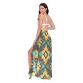 thumbnail image 3 of FORMRS Womens Long Sarong Beach Wrap Semi-Sheer Bikini Skirt Bathing Swimsuit Cover Up, Geometric Patterns, 3 of 7
