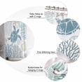 thumbnail image 3 of Summer Shower Curtain, 72" x 72", Teal Blue Khaki Coastal Ocean Sea Turtle Coral Seashell Waterproof Bathroom Curtain Washable Shower Curtain Set with 12 Hooks, 3 of 6