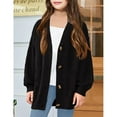 thumbnail image 2 of Kids Girls Long Sleeve Cardigans Open Front Cable Knit Chunky Oversized Outerwear Coat, 2 of 4