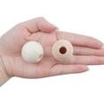 thumbnail image 5 of 25 Pieces Wooden Beads, Natural Round Wood Loose Beads Wood Spacer 30mm x Diameter 3/8" Hole, 5 of 7