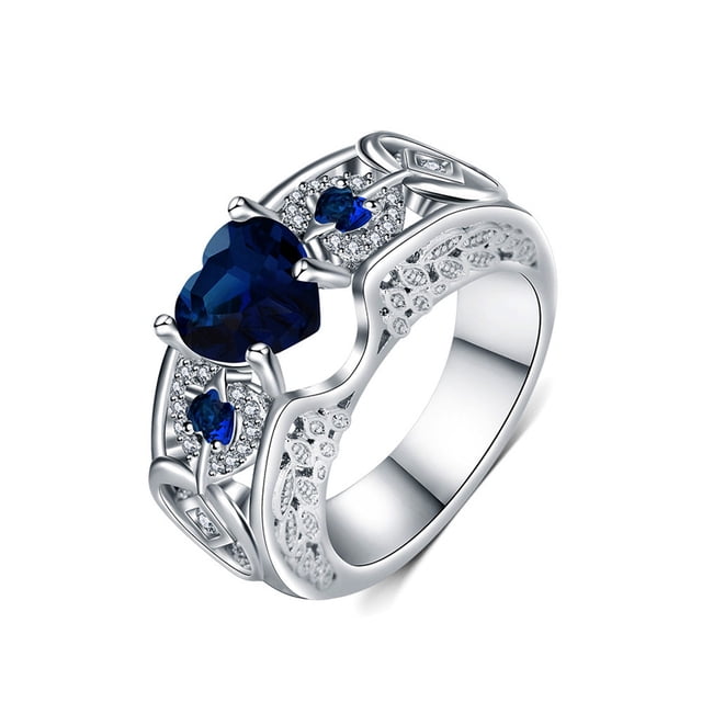 Bague de Fiançailles en Forme de Cœur à la Mode pour Femmes et Filles