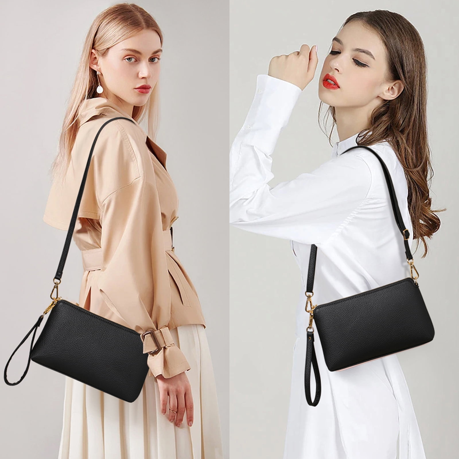 GAEKEAO Crossbody Bags for Women RFID Blocking Leather Shoulder Purse with Adjustable Strap & Top Zipper