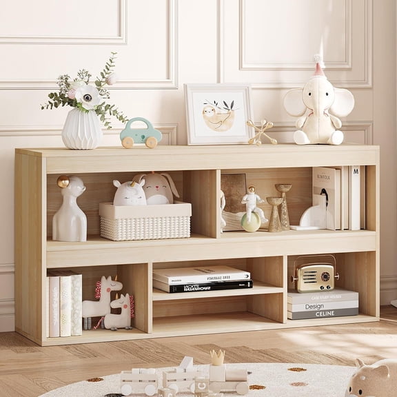 Toy Storage Organizer 6 Cubes Kids Bookshelf Wooden Storage Cabinet Playhouse Shelves Cabinet for Boys Girls Toy Bookcase Playroom Classroom Nursery Kids Room