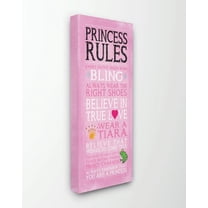 The Kids Room by Stupell Pink Princess Rules Canvas Wall Art by Stephanie Workman Marrott