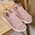thumbnail image 5 of BADHUB Women's Wedge Sandals Breathable Mesh Knit Open Toe Sandals Lightweight Comfortable Summer Casual Walking Shoes Pink 41, 5 of 6