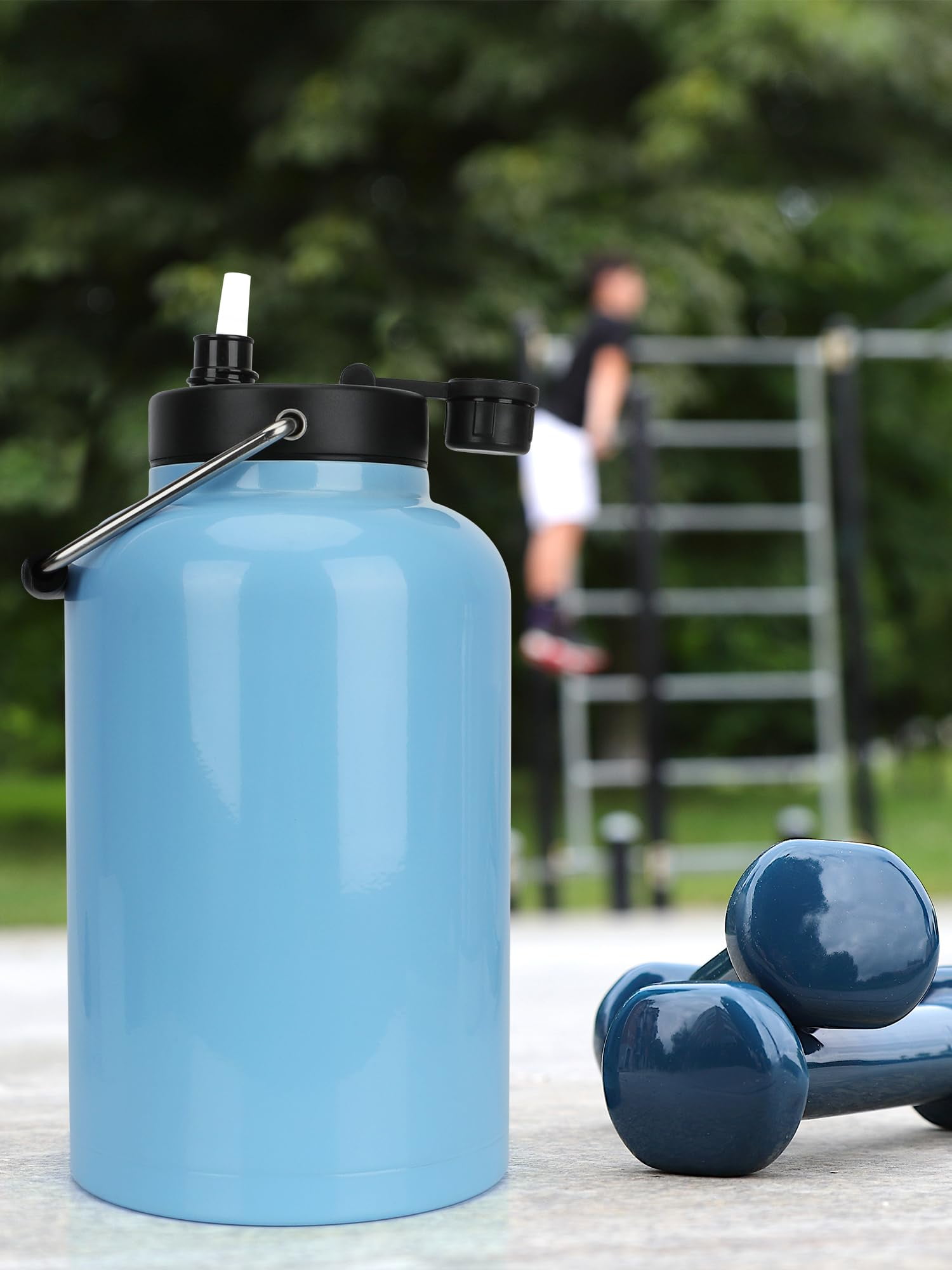 SUNMON Replacement Lid for Water Bottle - Steel Handle Lid