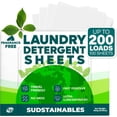 thumbnail image 2 of Laundry Detergent Sheets 200 Loads – Dissolvable Laundry Sheet for Washing Machines, Compact Alternative to Liquid & Powder Detergent, Travel-Friendly Soap | Fragrance Free, 2 of 5