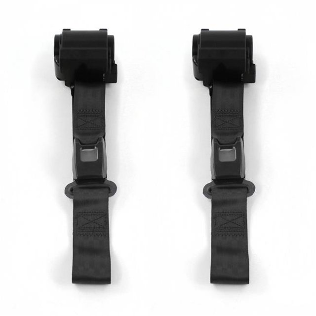 Buick Roadmaster 1954-1956 Standard 2 Point Black Retractable Bucket Seat Belt Kit - 2 Belts