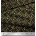 thumbnail image 3 of Soimoi Brown Poly Georgette Fabric Artistic Flower Damask Decor Fabric Printed Yard 42 Inch Wide, 3 of 5