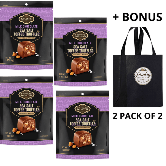 Private Selection Milk Chocolate Sea Salt Toffee Truffles Bag , 2 Pack