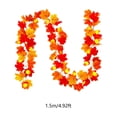 thumbnail image 3 of SPOORYYO Fall Maple Leaf Garland with Pumpkin LED Lights, Artificial Autumn Foliage Hanging Vine, Thanksgiving Halloween Decor for Fireplace Stair Home Wedding Party, Orange, 59", 3 of 6