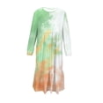 thumbnail image 5 of Cethrio Girls Casual Dresses, Party Long Sleeve Crew Neck Tie Dye Maxi Dresses with Pockets Green Size 5T, 5 of 5