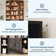 thumbnail image 3 of QinaQin 75 Inch Tall White Bookcase, 6 Tier Corner Bookshelf with Doors and Storage Cabinet, 3 of 7