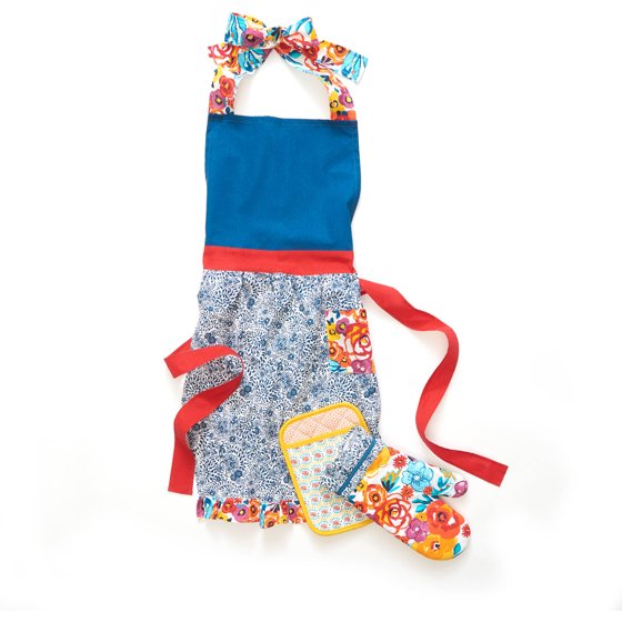 The Pioneer Woman Flea Market Kitchen Set, Apron/Oven Mitt/Pot Holder