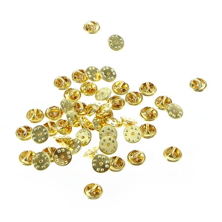 

Tinksky 100pcs Brass Clutch Badge Insignia Clutches Pin Backs Replacement(Silver/Golden)