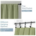 thumbnail image 5 of OVZME Sage Green Small Window Curtains for Bedroom 54 inch Long, 2 Panels Set, Solid Thermal Insulated Energy Saving Blackout Curtains, W40 x L54 inch, Sage Green, 5 of 8