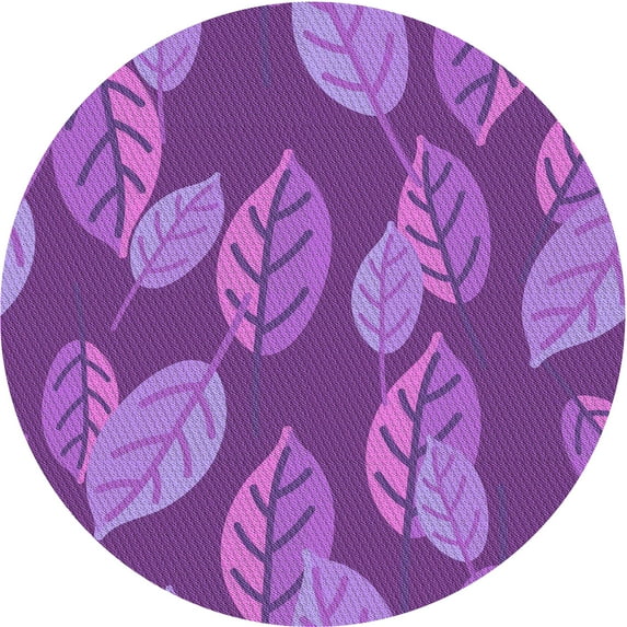 Ahgly Company Machine Washable Indoor Round Transitional Heliotrope Purple Area Rugs, 4' Round