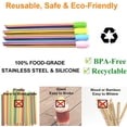 thumbnail image 2 of LinenLoon Reusable Boba Smoothie Straw Rainbow Metal Straws Wide Thick Fat Angled Tip Sharp End Straw for Milkshake Jumbo Bubble Tea Straws With Carry Case Bag Silicone Tips Brush 12mm 0.5in 4 Pack, 2 of 5