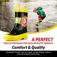 thumbnail image 4 of Puddle Play Waterproof Toddler and Little Kids Yellow Fire chief Rubber Rain Boots With Easy-On Handles - Size 1 Little Kid, 4 of 6