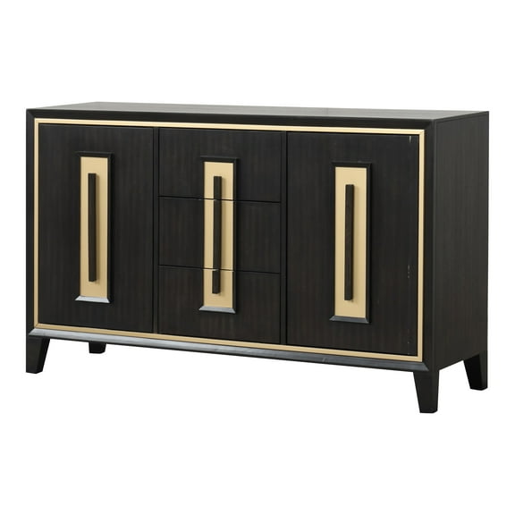 Furniture of America Halcyon 3-Drawer and 2-Cabinet Solid Wood Server, Espresso
