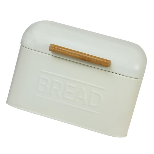 Caja de hierro, Almacenamiento de repostería para encimera, Encimera de cocina, Caja de encimera vintage, Blanco Marfil