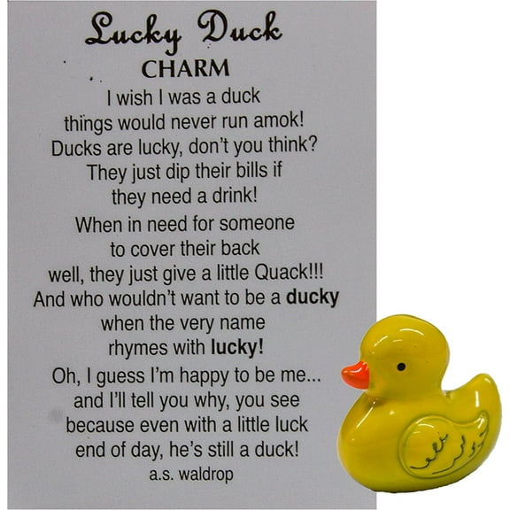 Ganz Yellow Pocket Charm 4" Lucky Little Duck with Story Card