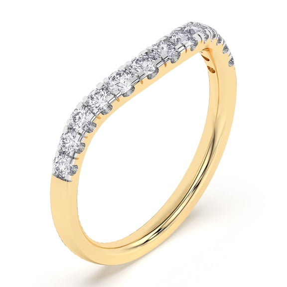 DewberryDiamonds 0.40 CTW Round IGI Certified Lab Grown Diamond Wedding Band 14K Yellow Gold Stackable Anniversary Ring For Women's (VS/F-G) Size 7.5