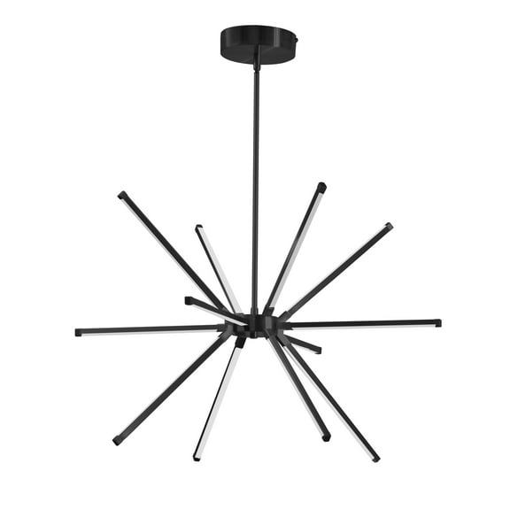 Dainolite ARY-2032LEDC-MB 32W LED Chandelier, Matte Black with White Acrylic Diffuser
