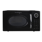 Nostalgia 1.1 cu ft Retro Microwave Oven, 1000W Countertop Microwave Oven with 8 Auto Cook Programs, Black