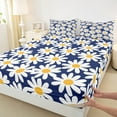 thumbnail image 3 of Feelyou Cartoon Flower Floral Full Size Sheets for Kid, Rustic Groovy Daisy Bed Sheets, Kawaii Cartoon Theme Sheet Sets, Lightweight Room Decor, 4 Pieces, 3 of 7